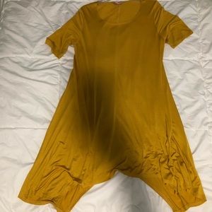 mustard yellow swing dress